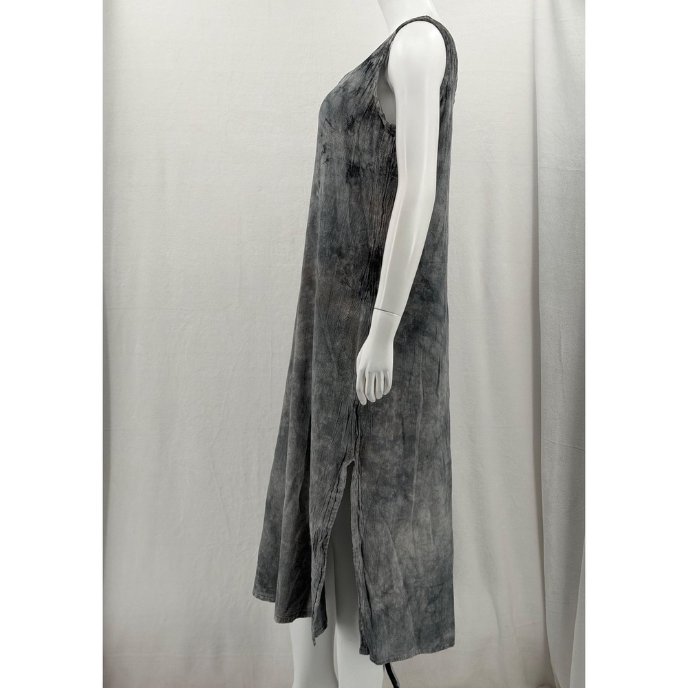 Oh My Gauze Dress Womens 1 Small‎ Medium Gray Sleeveless Midi Gauzy Lagenlook - Picture 4 of 10